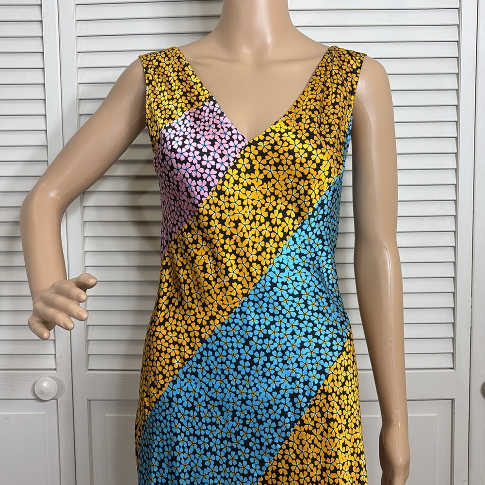 Diane Von Furstenberg Multicolor Silk Floral Midi Dress Size 4 - Picture 3 of 13